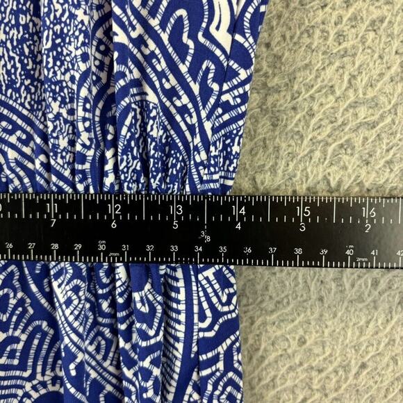 Tori Richard Honolulu Maxi Dress Small Blue Paisley Beachy Coastal Racerback - Picture 8 of 12